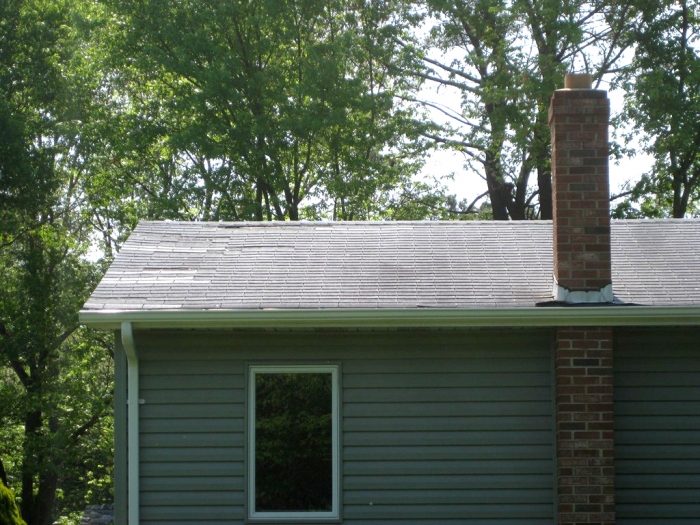 missing asphalt shingles on roof